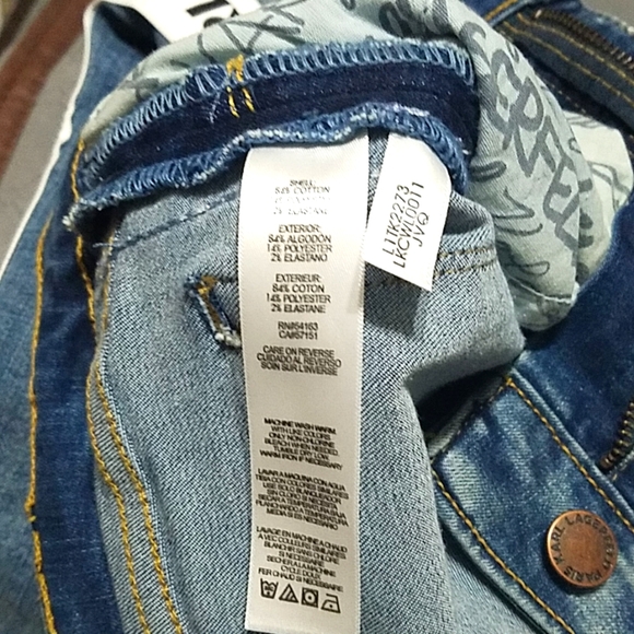 Karl Lagerfeld Blue Women's Jeans, Size:6, Measurements In Pictures - Picture 5 of 11